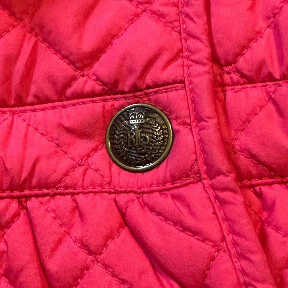 Ralph Lauren Kids Pink‎ Quilted Barn Jacket Double Breasted Coat 9M 310135905